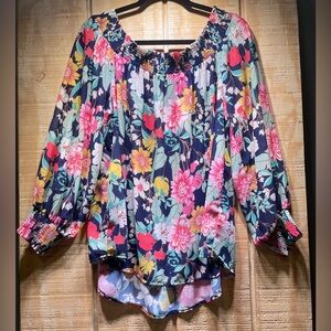 Umgee Multicolor Floral Off-Shoulder Blouse